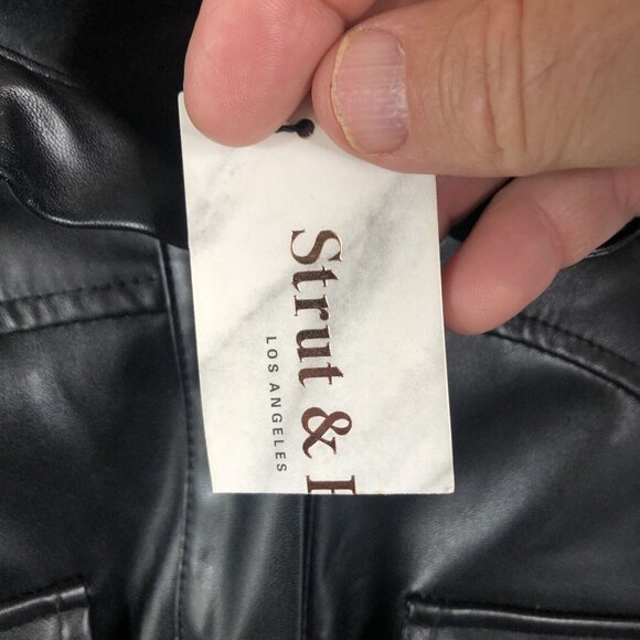 Strut and Bolt Mini Romper Womens S Black Vegan Leather Fringe Whimsigoth NEW - Picture 7 of 16